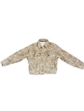Alexander Wang "Game" Leopard Print Denim Trucker Jacket